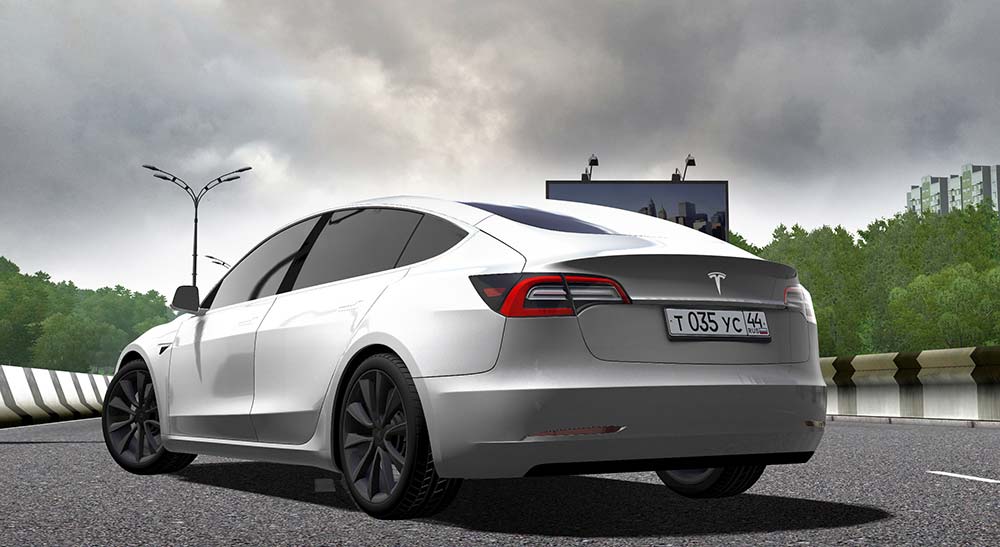 мод Tesla Model 3 для City Car Driving