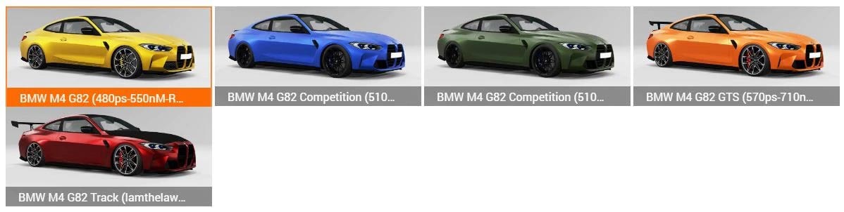 мод BMW M4 G82 Competition 2021 для BeamNG.drive