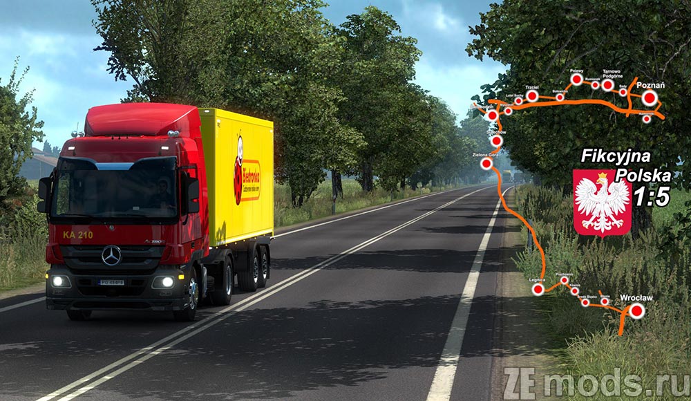 Карта "Вымышленная Польша" для Euro Truck Simulator 2 (1.45)