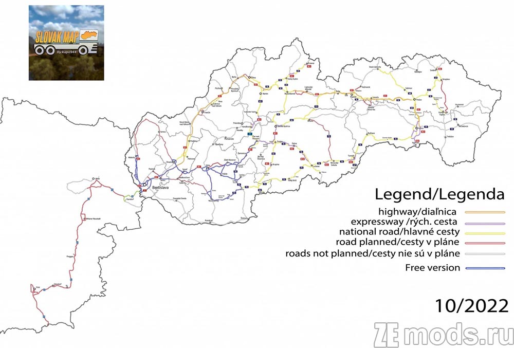 Карта "Словакия" для Euro Truck Simulator 2