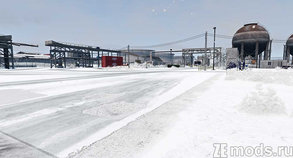 Карта "Industrial Site Snowy" для BeamNG.drive