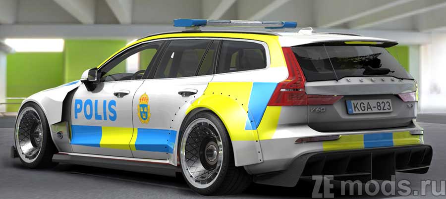 мод Volvo V60 Police для Assetto Corsa