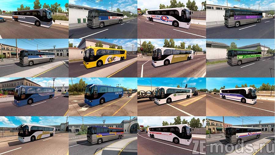 Трафик "Bus Traffic Pack" для Euro Truck Simulator 2 (1.47)