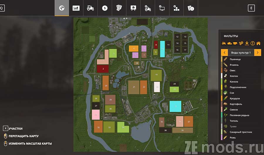 Карта "Золотой колос" для Farming Simulator 2019