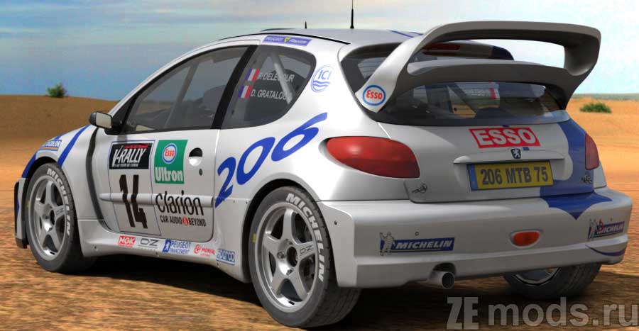 мод Peugeot 206 WRC для Assetto Corsa