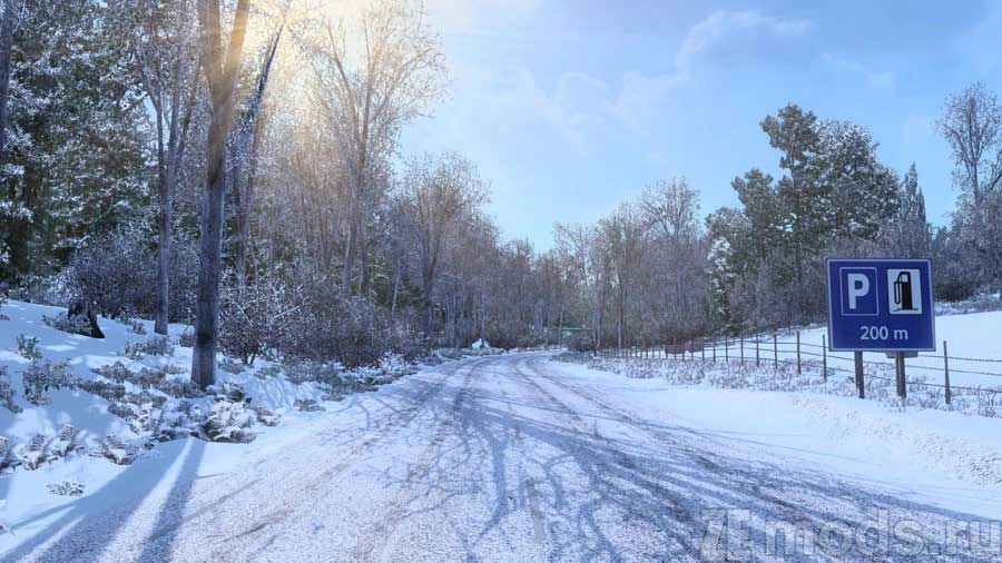 Погода "Frosty Winter" для Euro Truck Simulator 2 (1.48)