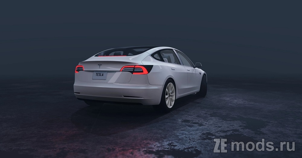 Мод Tesla model 3 4 для BeamNG.drive