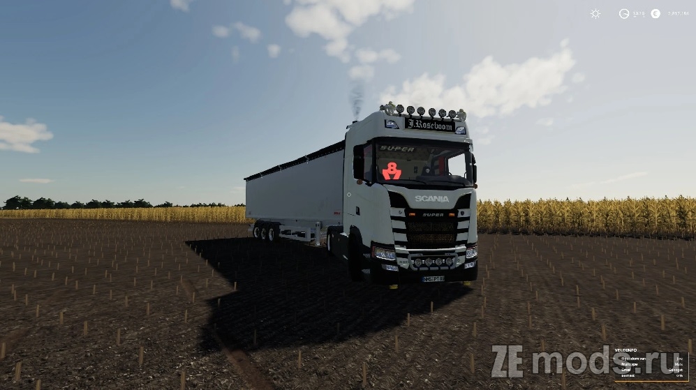 Мод Scania S580 J.Roseboom Reskin (1.0) для Farming Simulator 19