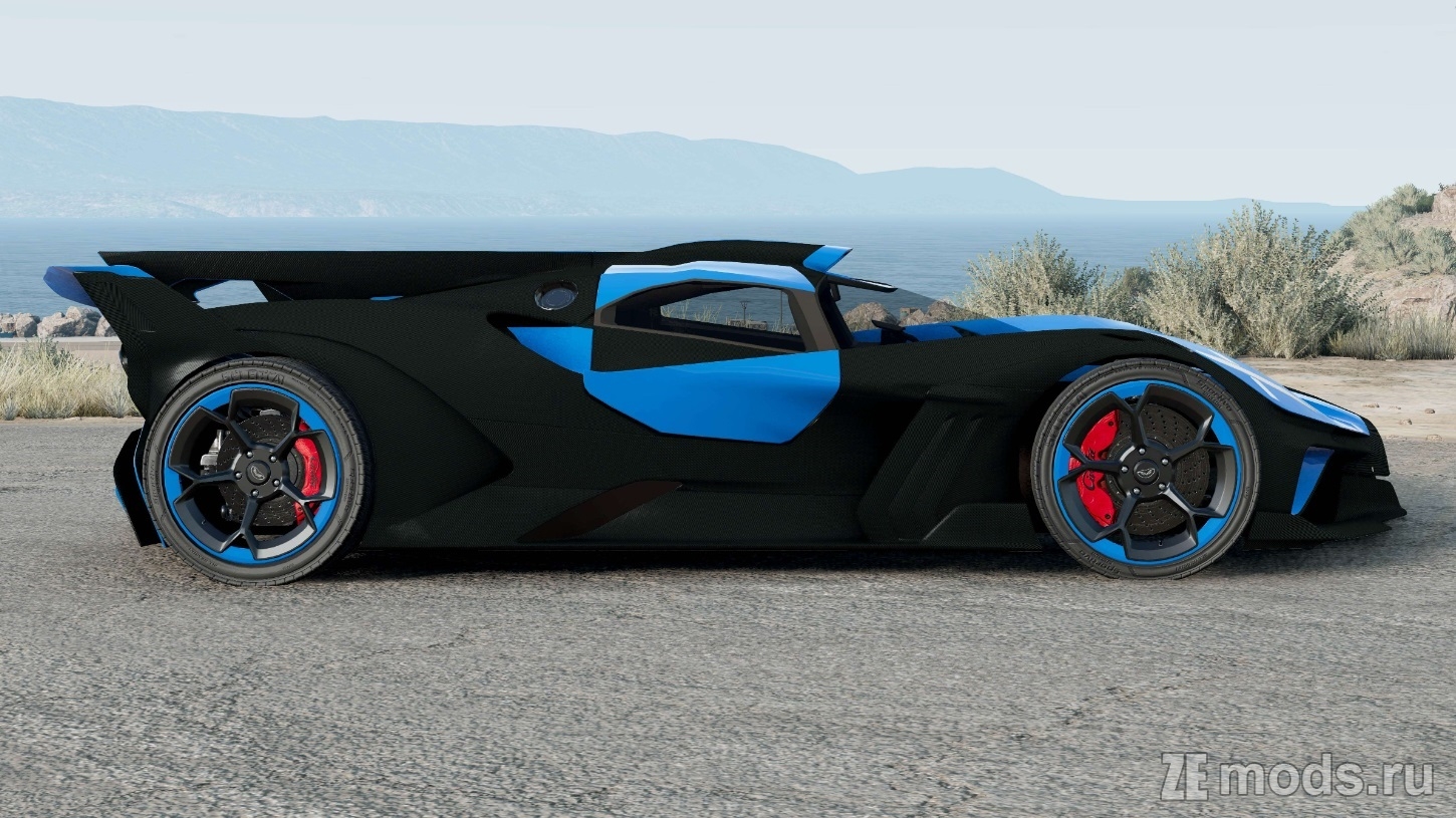 Мод Bugatti Bolide Spanish Sky Blue для BeamNG.drive