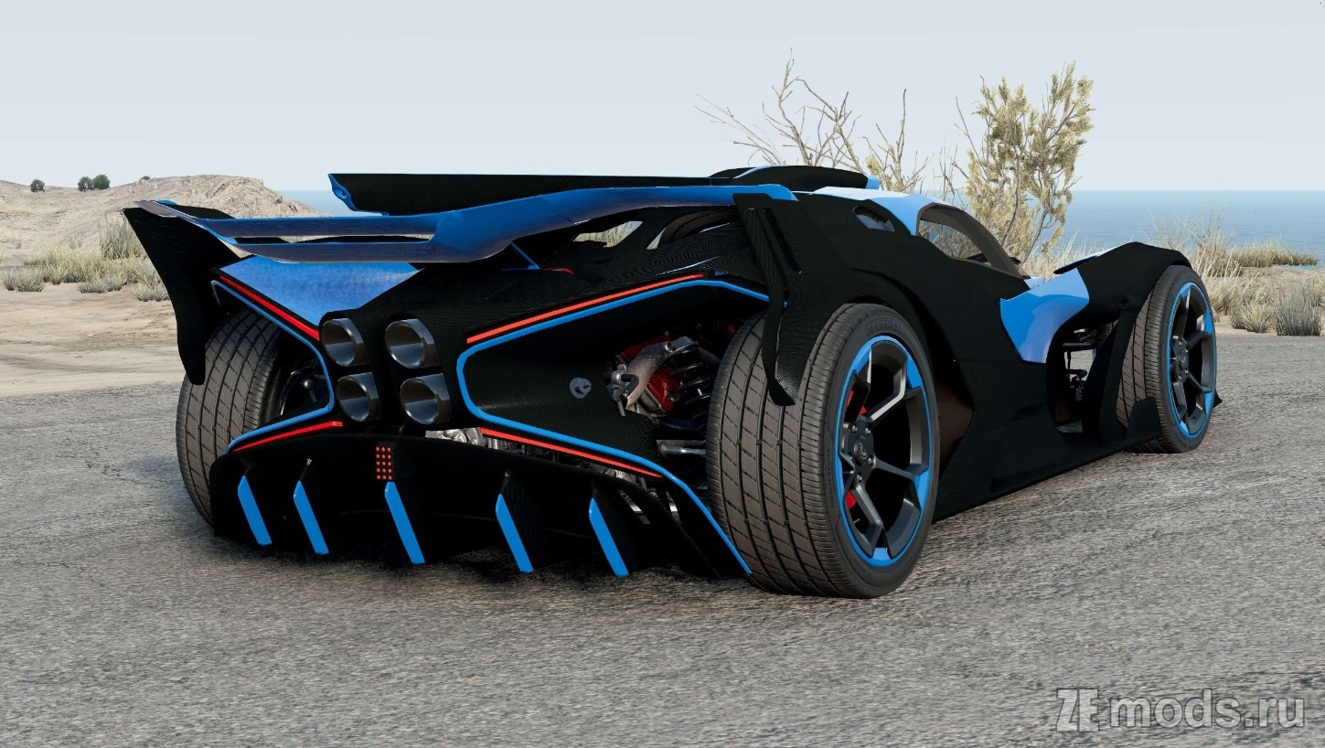 Мод Bugatti Bolide Spanish Sky Blue для BeamNG.drive