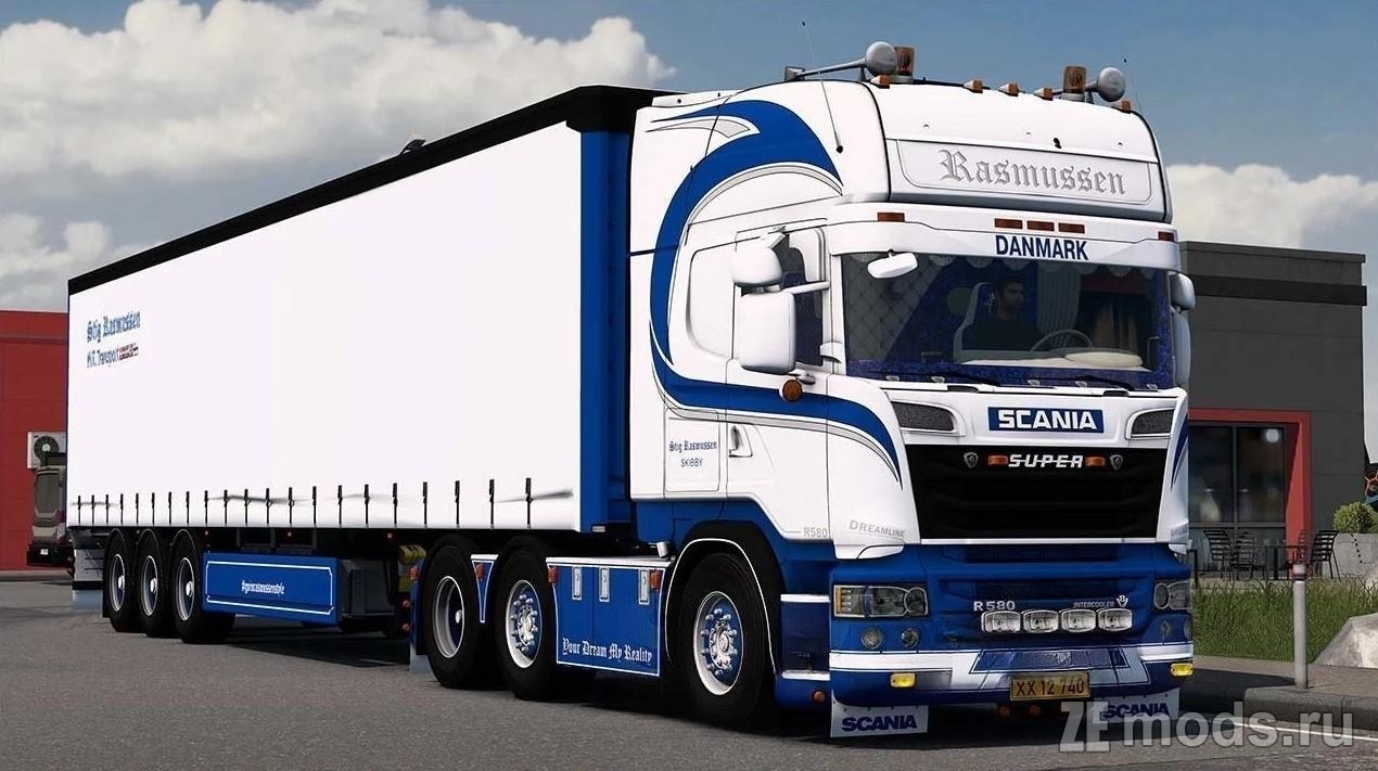 Scania R580 Stig Rasmussen + Trailer (1.0) для Euro Truck Simulator 2