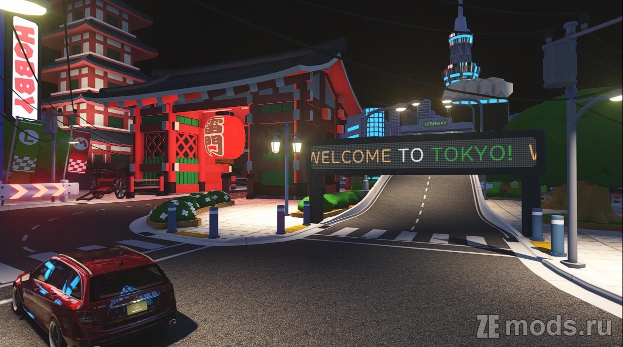 Мод Карта LM - Mario Kart Tour - Tokyo Blur (1.0) для Assetto Corsa