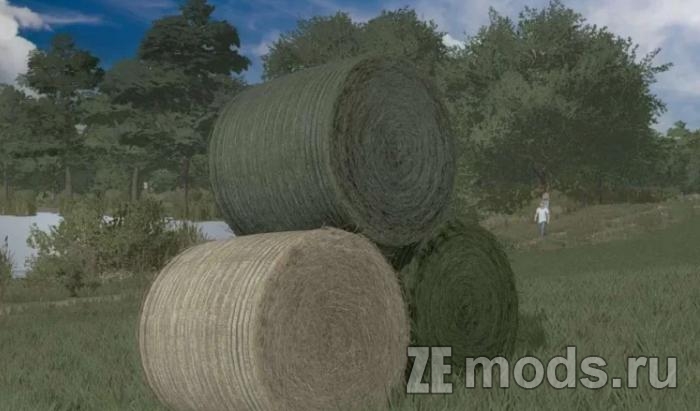 Текстуры тюков из соломы, сена и травы (1.0) для Farming Simulator 22