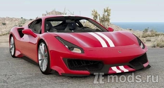 Ferrari 488 Pista Red Ribbon для BeamNG.Drive (0.32)