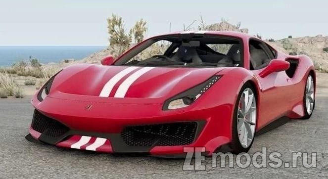 Мод Ferrari 488 Pista Red Ribbon для BeamNG.Drive (0.32)