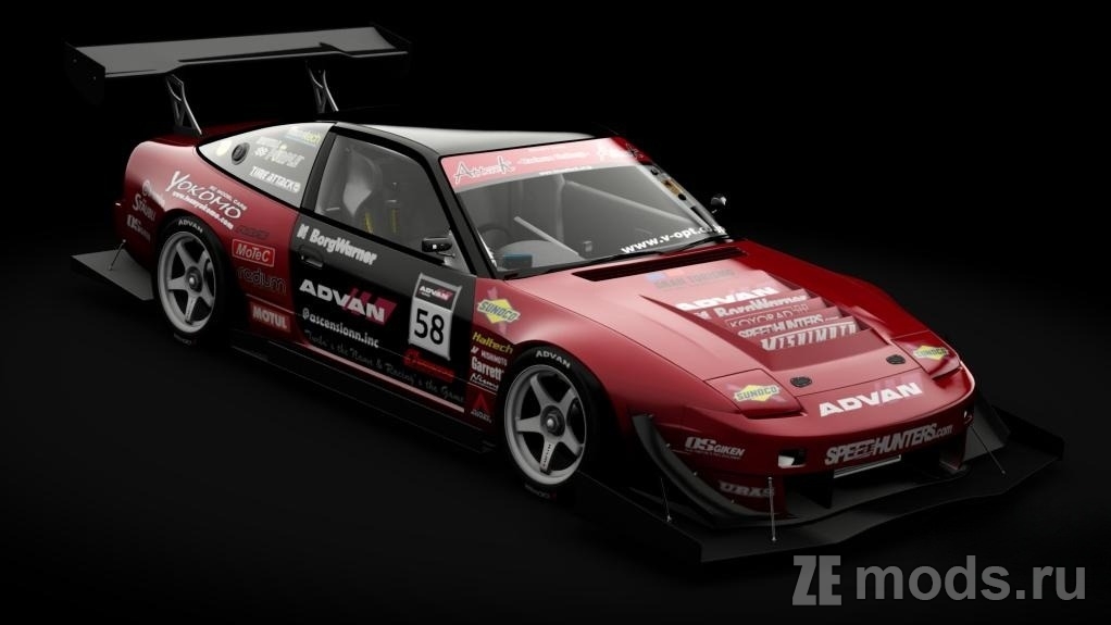 Мод Nissan 180SX Time Attack (1.2) для Assetto Corsa