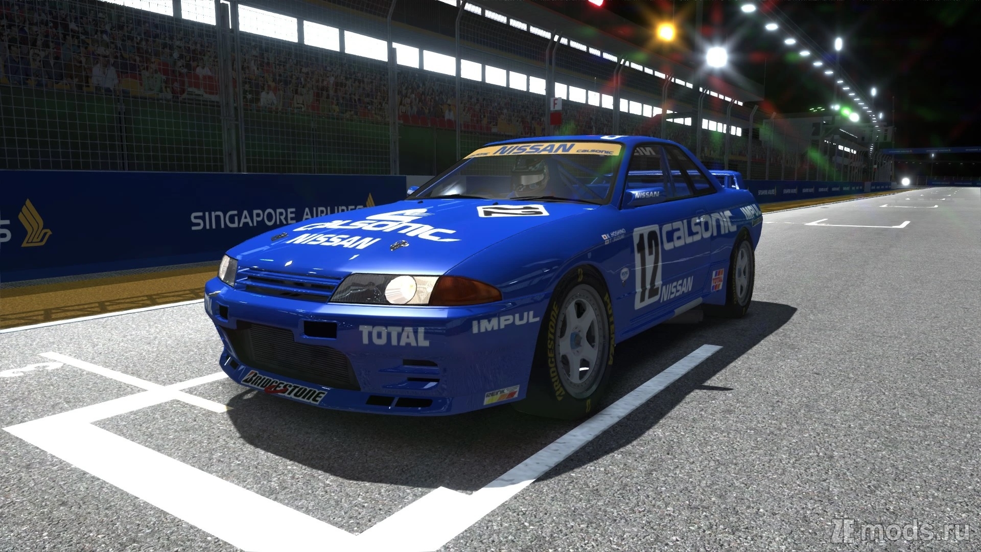 Мод Nissan Skyline BNR32 Gr.A Calsonic 1990 0.9.2.1 для Assetto Corsa