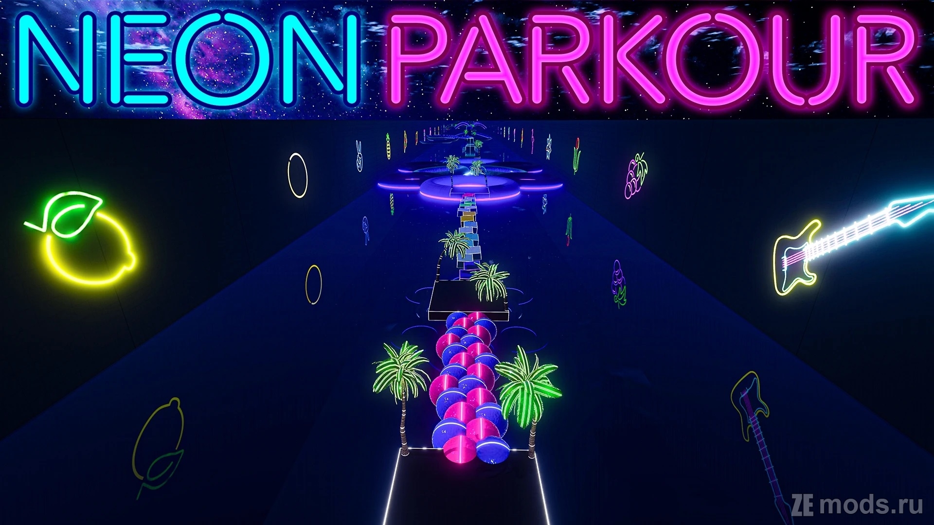 Карта "Neon Parkour" (1.041) для BeamNG.drive