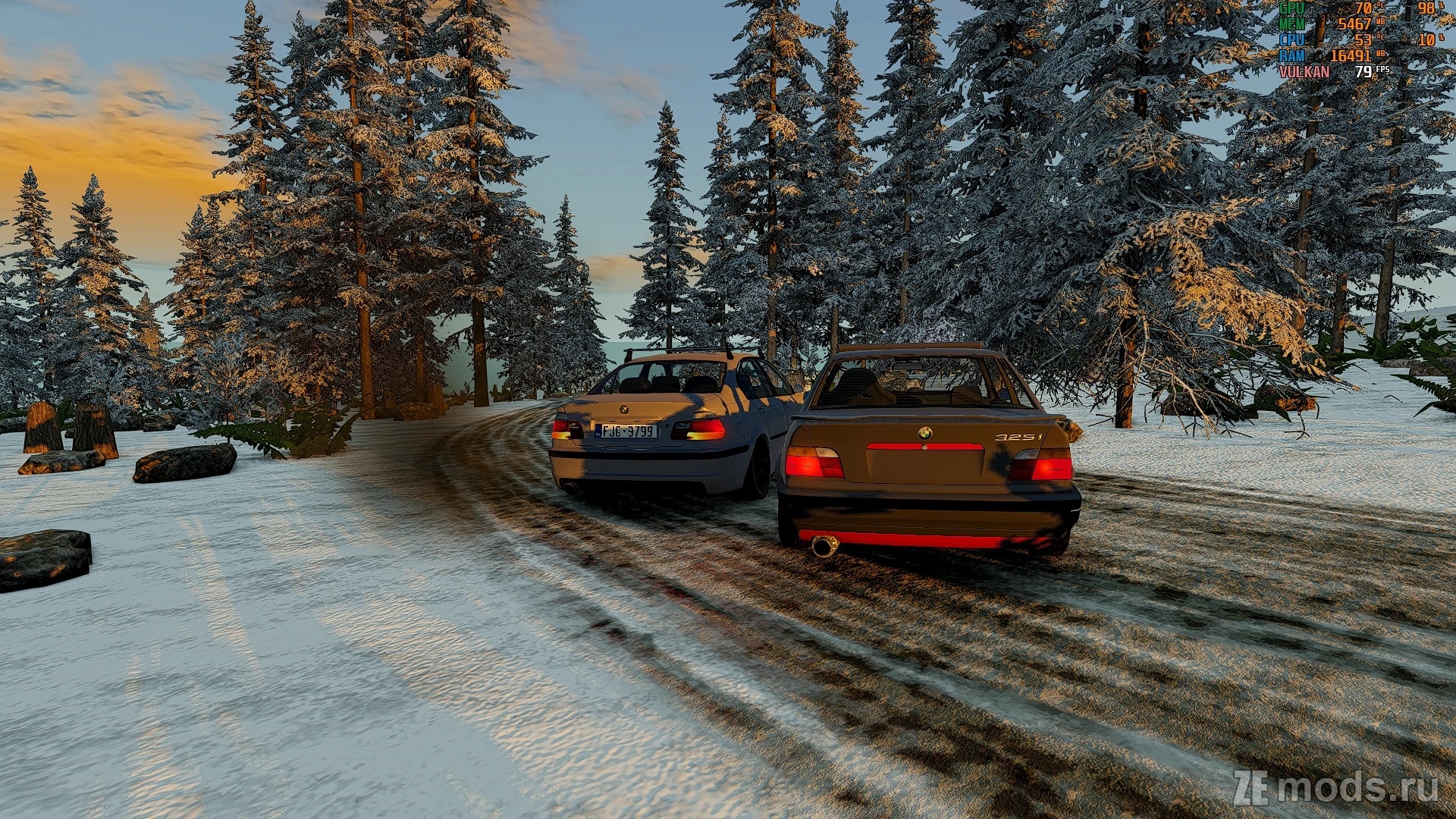 Карта Winter Drift Map Forest (1.0) для BeamNG.drive