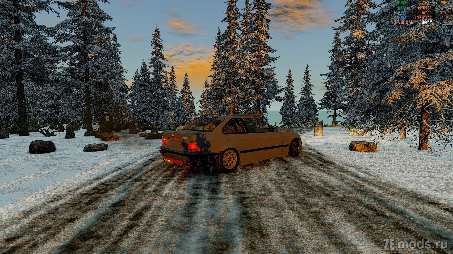 Карта Winter Drift Map Forest (1.0) для BeamNG.drive