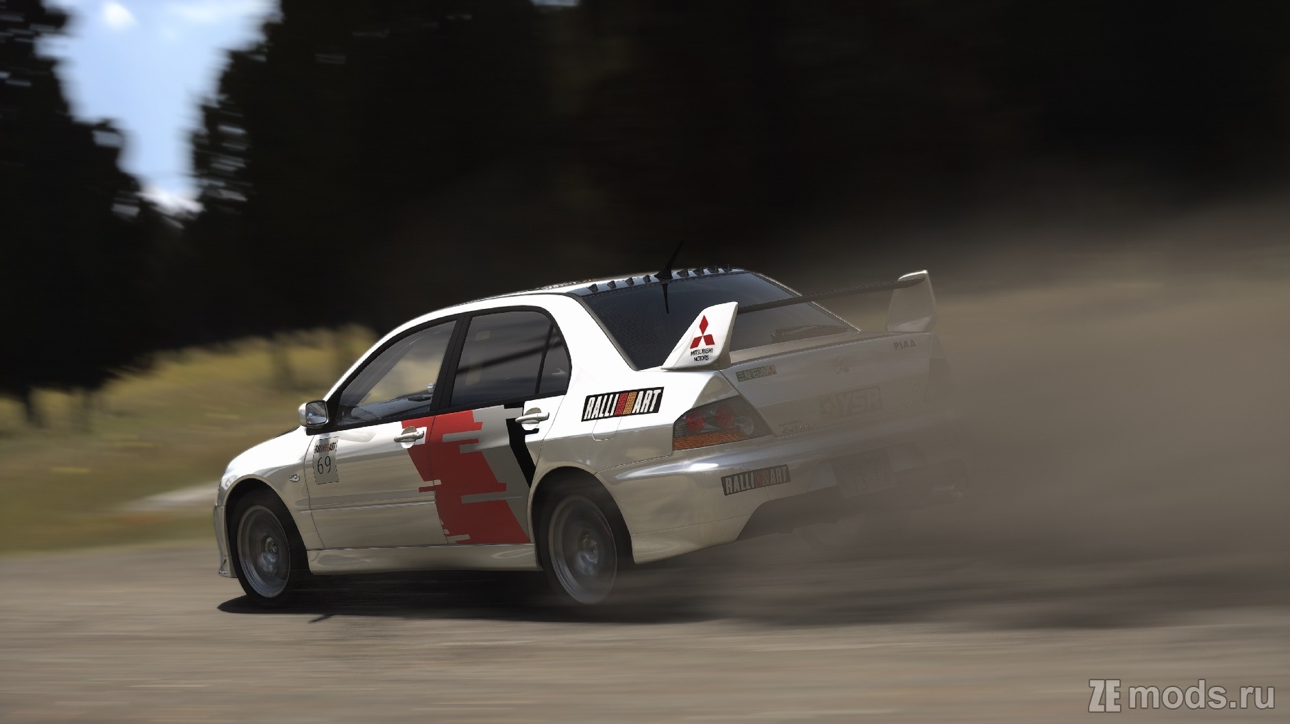 Мод RK's Stage 2RS 2006 Mitsubishi Lancer Evolution IX MR GSR (CT9A) (0.03) для Assetto Corsa