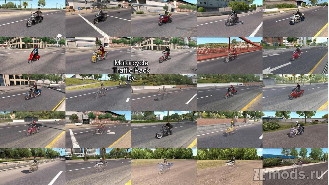 Motorcycle Traffic Pack (6.5.8) для American Truck Simulator (1.54)