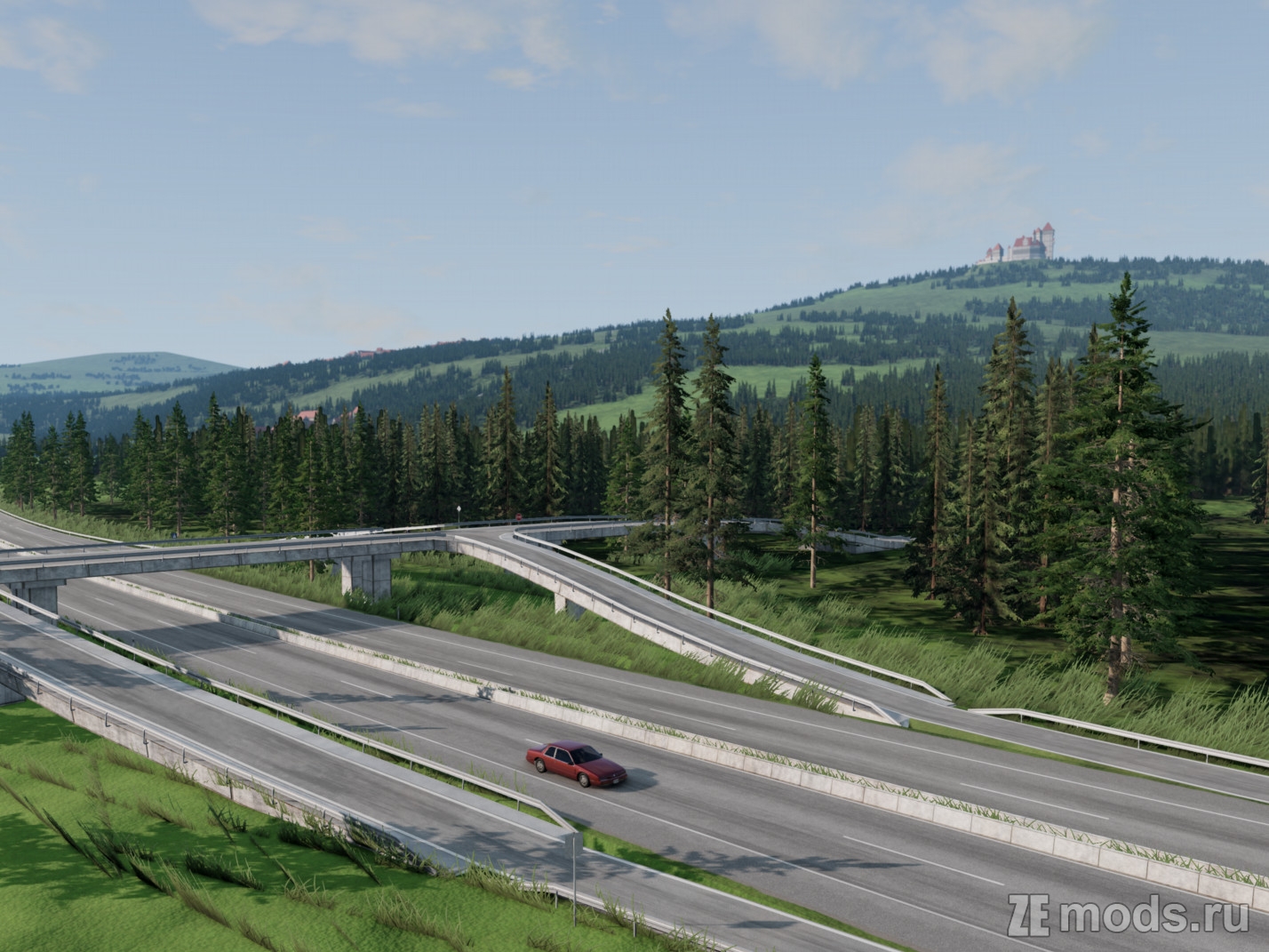 Карта "Autobahn 57k" (1.3) для BeamNG.drive (0.35.x)