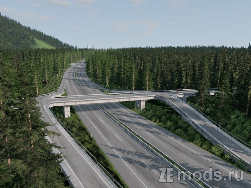 Карта "Autobahn 57k" (1.4) для BeamNG.drive (0.35.x)