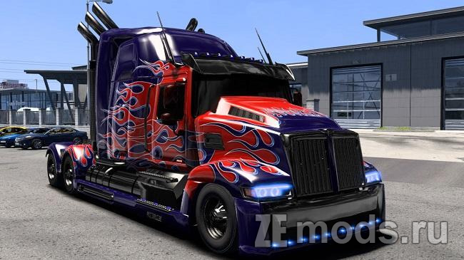 Мод Western Star 5700 Optimus Prime (10.04.25) для Euro Truck Simulator 2 (1.54)