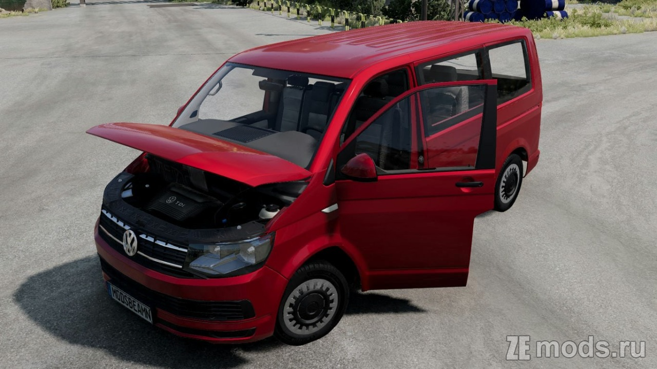 Мод Volkswagen Transporter T6 (6.66) для BeamNG.drive (0.35.x)