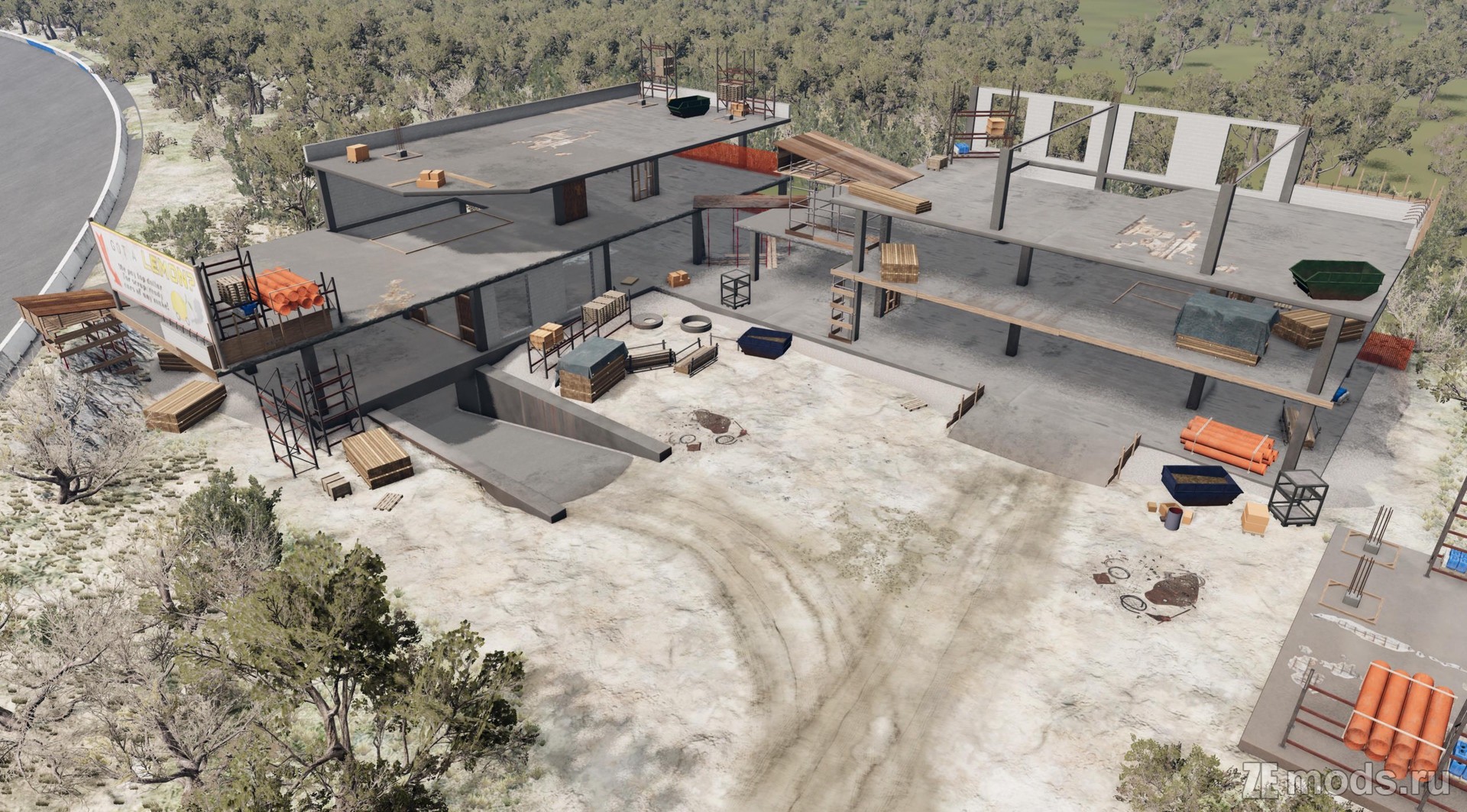 Мод Карта "Lonestar Speedway, USA" (1.3) для BeamNG.drive (0.36.x)
