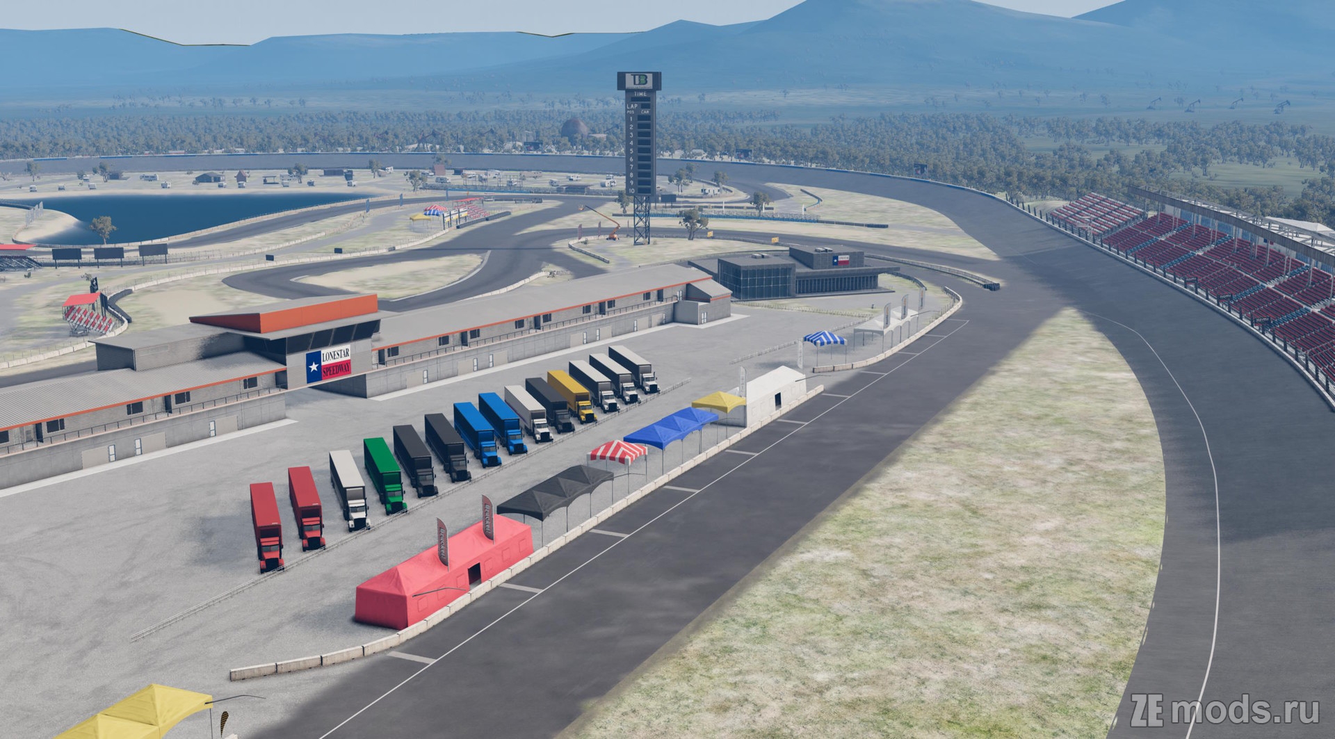 Мод Карта "Lonestar Speedway, USA" (1.3) для BeamNG.drive (0.36.x)