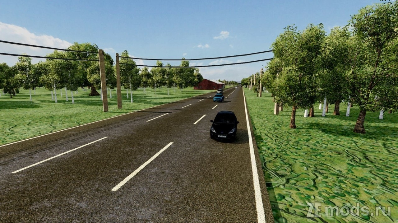 Мод Карта "Straightline Track" (2.0) для BeamNG.drive (0.37.x)