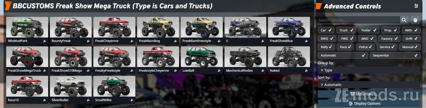Мод Monster Truck Pack (1.0) для BeamNG.drive (0.37.x)