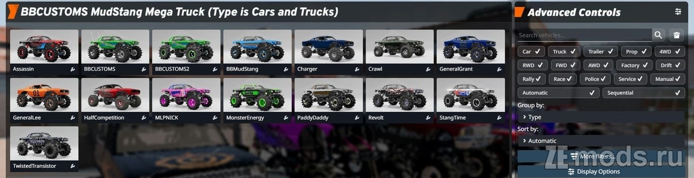 Мод Monster Truck Pack (1.0) для BeamNG.drive (0.37.x)
