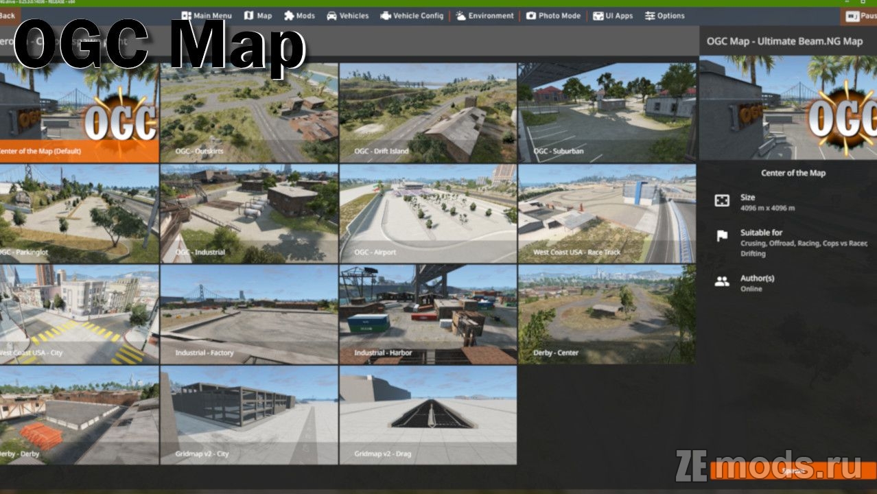 Мод Карта "OGC One - Ultimate Beam.NG" (1.4) для BeamNG.drive (0.37.x)