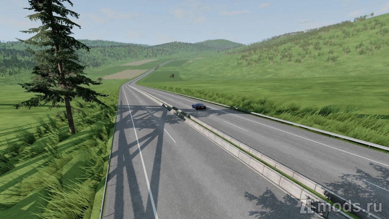 Мод Карта "Autobahn 57k" (1.5) для BeamNG.drive (0.37.x)
