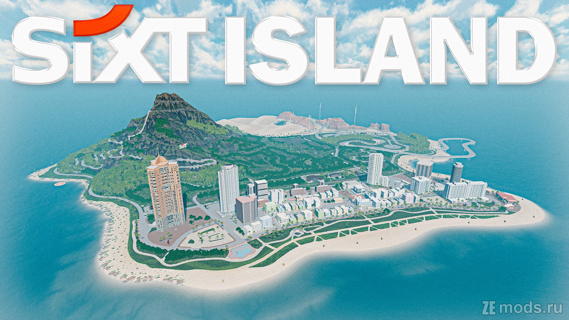 Карта "SIXT Island" (1.01) для BeamNG.drive (0.37.x)
