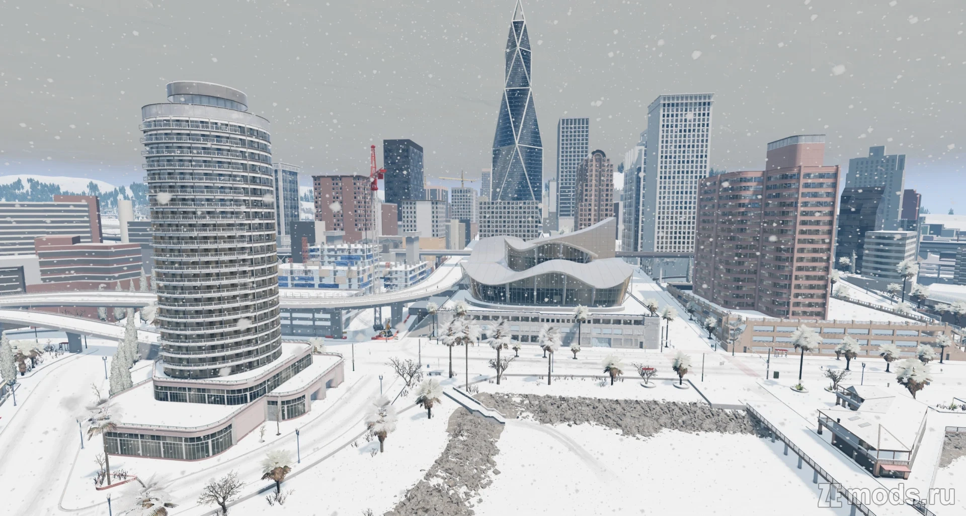 Мод Карта "West Coast USA – Winter Storm Edition" (1.0) для BeamNG.drive (0.38.x)