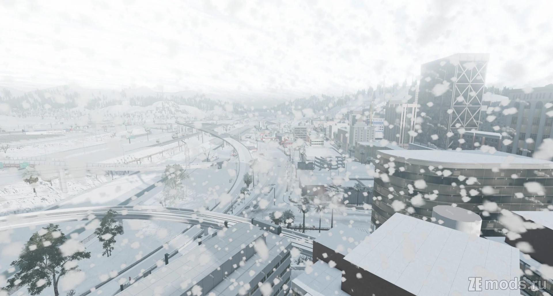 Мод Карта "West Coast USA – Winter Storm Edition" (1.0) для BeamNG.drive (0.38.x)