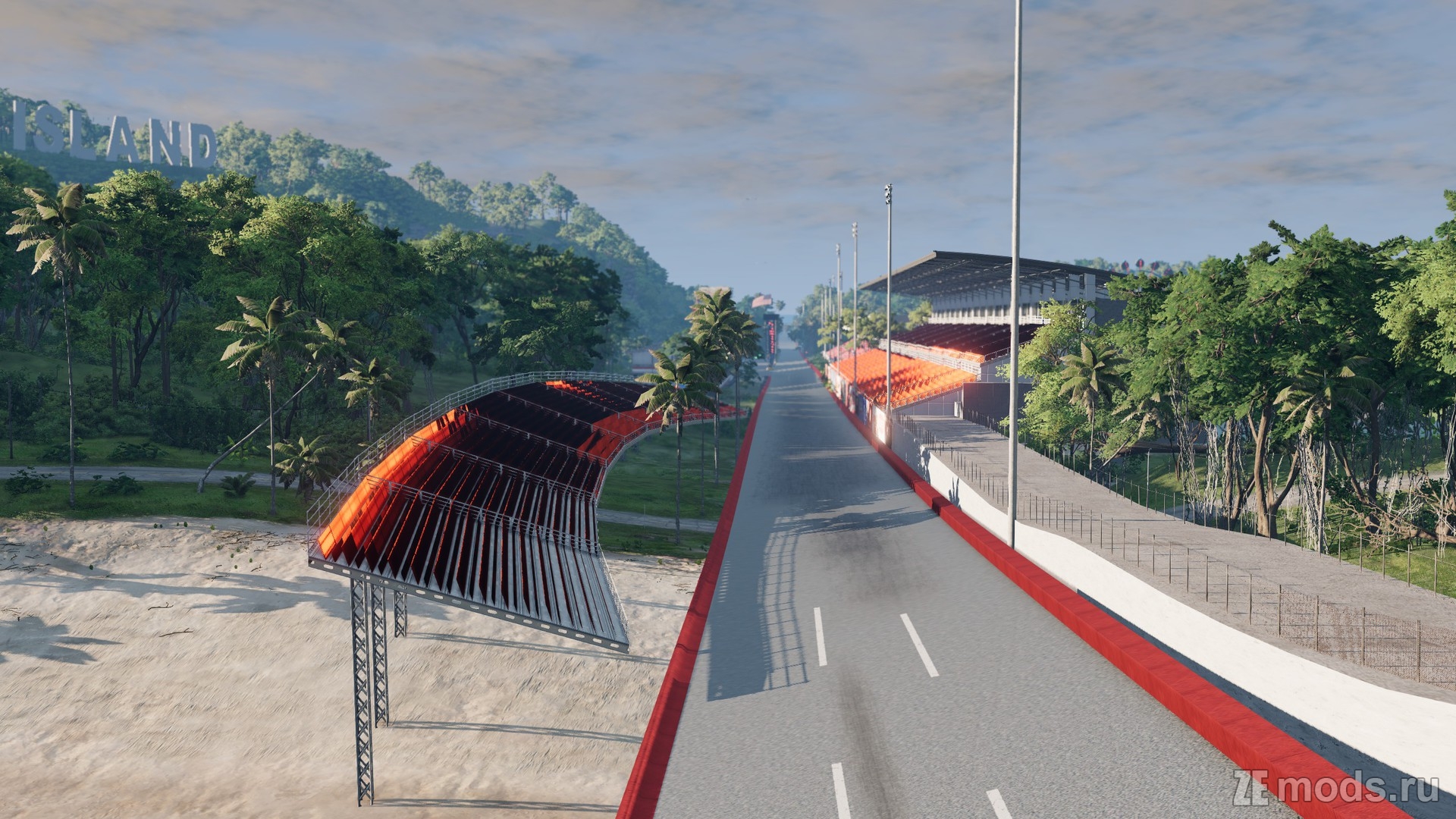 Мод Карта "Quadoval Island Super Speedway" (1.0) для BeamNG.drive (0.38.x)