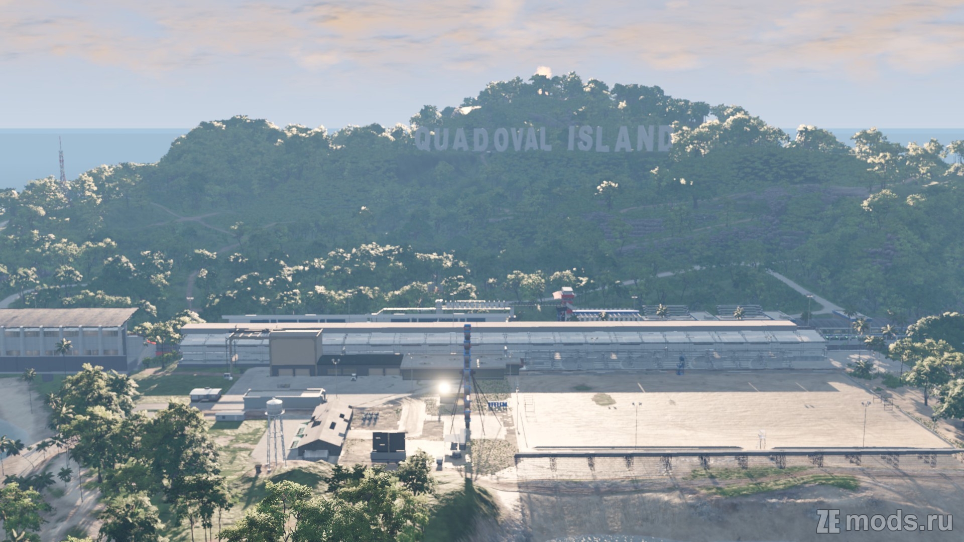 Мод Карта "Quadoval Island Super Speedway" (1.5) для BeamNG.drive (0.38.x)